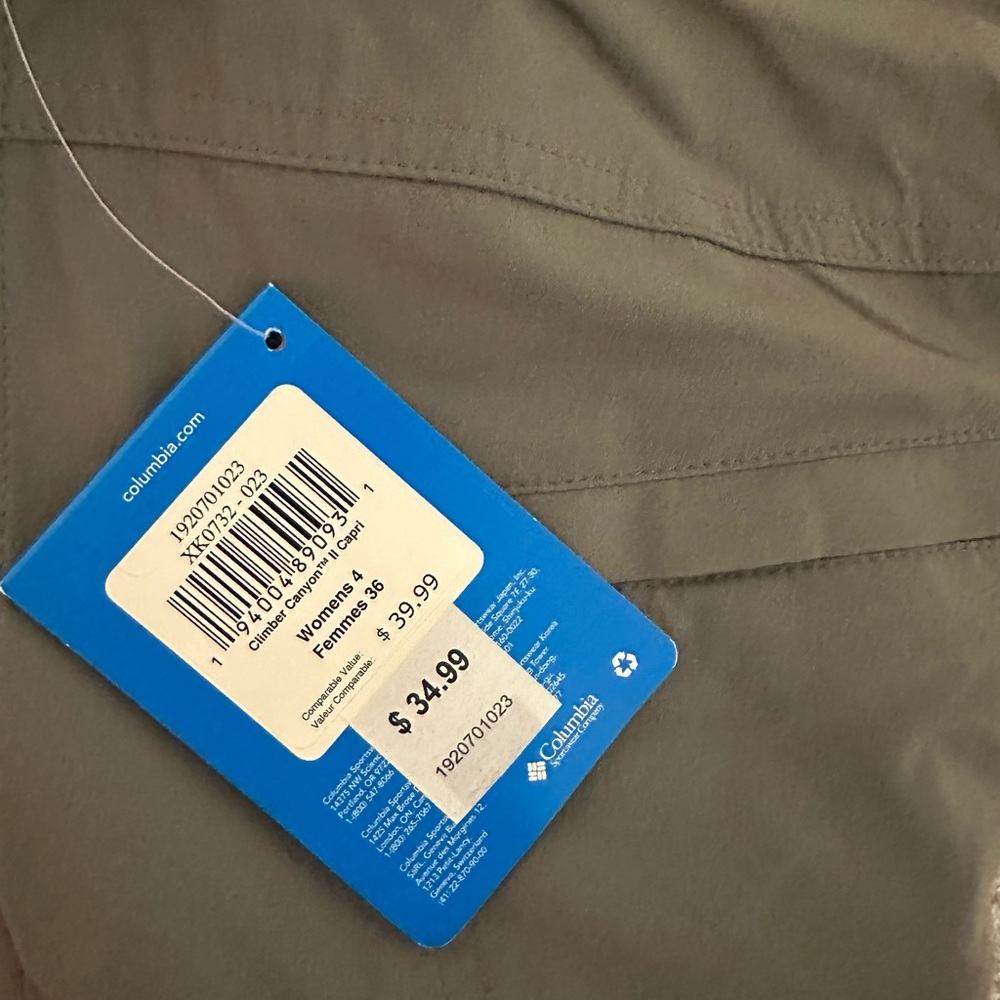 NWT Columbia women’s capri Pants in Gray - Picture 5 of 8